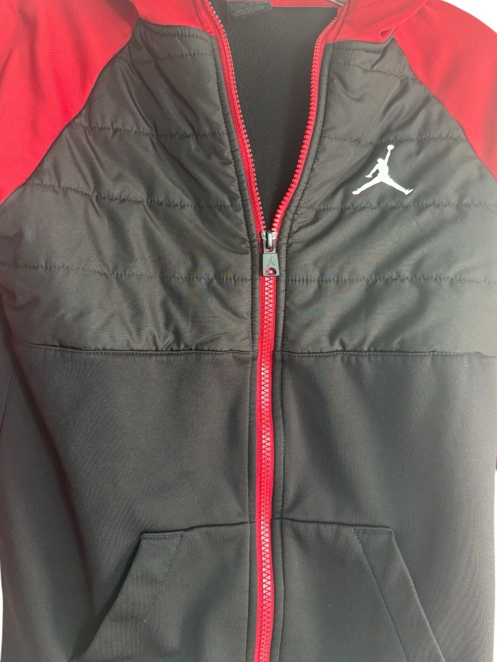 JORDAN Boys' Black & Red Full-Zip Hooded Jacket Size L — WOW!!! - Picture 5 of 10